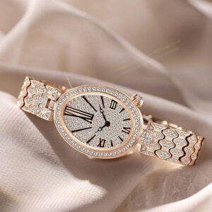 Đồng Hồ Davena Nữ Chính Hãng Rose Gold Crystal Stainless Steel Ladies Watch