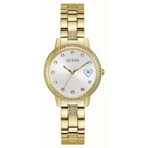 Đồng Hồ Guess Chính Hãng Nữ GW0657L2 Three Of Hearts Gold Tone Ladies Watch