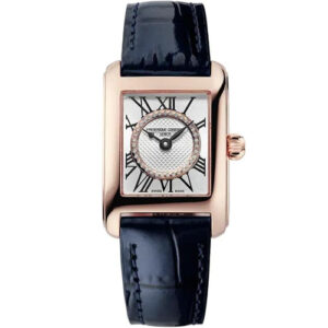 Đồng Hồ Frederique Constant Chính Hãng Nữ FC-200MCDC14 Classics Carree Silver Dial Blue Leather Ladies Watch