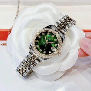 Đồng Hồ Madocy Nữ Chính Hãng Two-Tone Stainless Green Dial Steel Ladies Watch