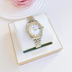 Đồng Hồ Madocy Nữ Chính Hãng Two-Tone Gold Stainless White Dial Steel Ladies Watch