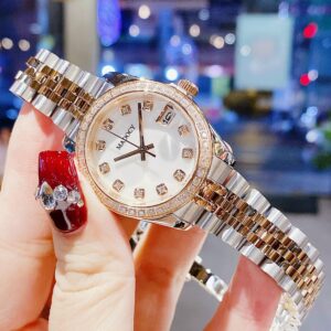 Đồng Hồ Madocy Nữ Chính Hãng Two-Tone Stainless White Dial Steel Ladies Watch