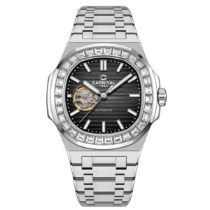 Đồng Hồ Carnival Chính Hãng Nam 8128 -VT-DT-BL Black Dial Automatic Men's Watch