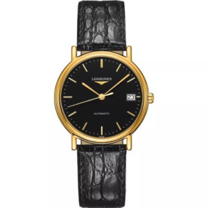 Đồng Hồ Longines Chính Hãng Nữ L48212522 - L4.821.2.52.2 Presence Quartz Black Dial Leather Ladies Watch