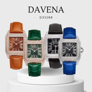 Đồng Hồ Davena Nữ Chính Hãng Black Leather Ladies Watch