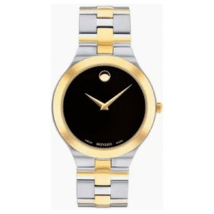 Đồng Hồ Movado Chính Hãng Nam 0607443 Juro Quartz Black Dial Two-tone Watch Men's Watch