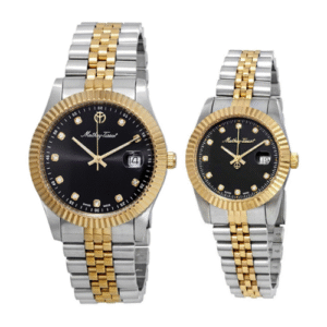 Đồng Hồ Mathey Tissot Chính Hãng Nam Nữ H710BN D810BN  Rolly III Crystal Black Dial Couple Watch