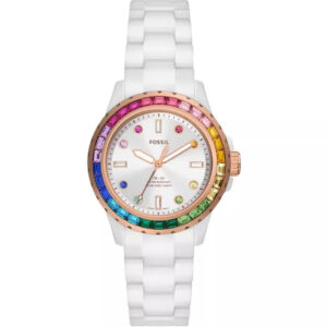 Đồng Hồ Fossil Chính Hãng Nữ CE1129 Three-Hand White Ceramic Watch