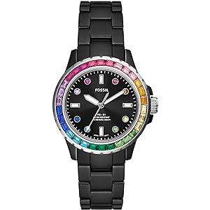 Đồng Hồ Fossil Chính Hãng Nữ CE1130 Three-Hand Black Ceramic Watch