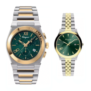 Đồng Hồ Salvatore Ferragamo Chính Hãng Nam Nữ SFMR00522 SFCV00219 Vega & Duo Green Dial Couple Watch