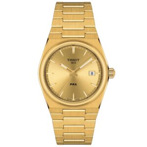 Đồng Hồ Tissot Chính Hãng Nam Nữ T137.207.33.021.00 T1372073302100 PRX Powermatic 80 Unisex Gold Watch