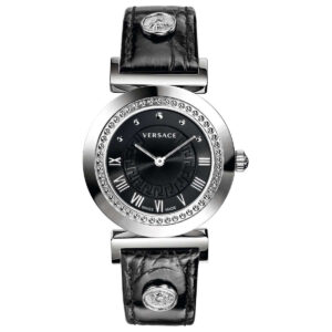 Đồng Hồ Versace Chính Hãng Nữ P5Q99D009S Vanity Silver Dial Black Leather Ladies Watch