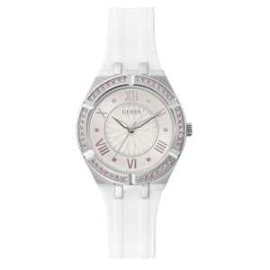 Đồng Hồ Guess Chính Hãng Nữ GW0032L1 Cosmo White Silicone Ladies Watch