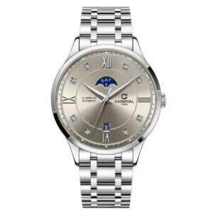 Đồng Hồ Carnival Chính Hãng Nam 8097G-VT-N Automatic Day Date All New Grey Dial Men's Watch