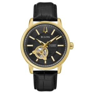 Đồng Hồ Bulova Chính Hãng Nam 97A166 Classic 3-Hand Automatic Leather Strap Watch