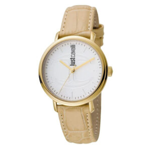 Đồng Hồ Just Cavalli Chính Hãng JC1L012L0035 CFC Gold IP Steel Ivory Leather Wristwatch