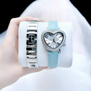Đồng Hồ Davena Nữ Chính Hãng Heart Silver Ladies Set Watch