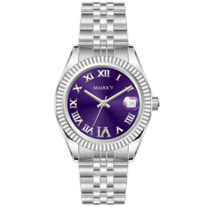 Đồng Hồ Madocy Nữ Chính Hãng Silver Stainless Purple Dial Steel Ladies Watch