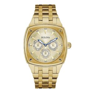 Đồng Hồ Bulova Nam Chính Hãng 97C105 Mens Watch Gold Tone Stainless Steel Multifunction Day Date 39mm