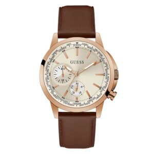 Đồng Hồ Guess Chính Hãng Nam GW0540G4 Brown Leather Multifunction Watch