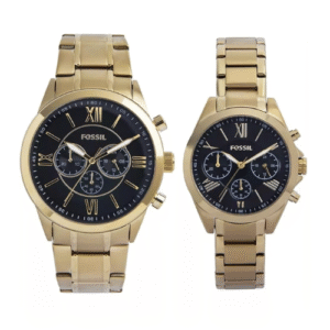 Đồng Hồ Fossil Chính Hãng Nam Nữ BQ2400SET His and Her Modern Courier Gold Watch Set