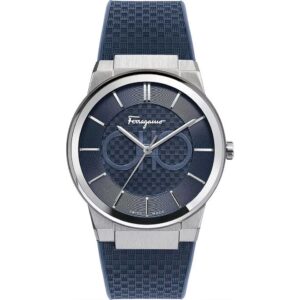 Đồng Hồ Salvatore Ferragamo Chính Hãng Nam SFHP00120 Sapphire Blue Silicone Men's Watch