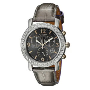 Đồng Hồ Citizen Chính Hãng Nữ FB1298-05H Eco Drive Black Dial Grey Leather Ladies Watch