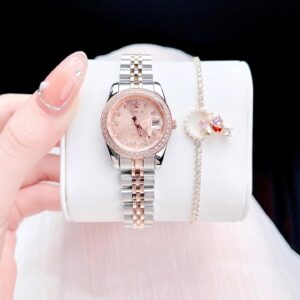 Đồng Hồ Amica Chính Hãng Nữ Rose Dial Pave Ladies Watch