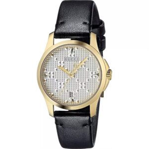Đồng Hồ Gucci Chính Hãng Nữ YA126571 G-Timeless Black Leather Women Watch