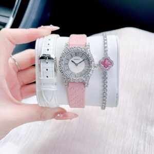 Đồng Hồ Madocy Nữ Chính Hãng White & Pink Leather Ladies Watch