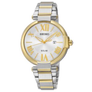 Đồng Hồ Seiko Chính Hãng Nữ SUT174 Solar Silver Dial Two-tone Ladies Watch