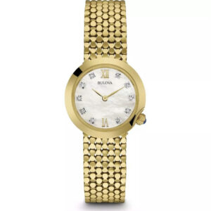 Đồng Hồ Bulova Chính Hãng Nữ 97P114 Diamond Gold Mesh Style Ladies Watch
