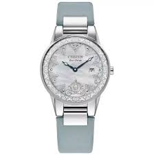 Đồng Hồ Citizen nữ Chính Hãng GA1077-46D Disney Cinderella Blue Leather Watch