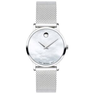 Đồng Hồ Movado Chính Hãng Nữ 0607350 Museum Classic White Watch 28mm