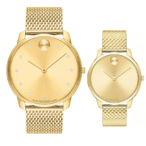 Đồng Hồ Movado Chính Hãng Nam Nữ 3600903 3600598 Bold Gold-Tone Mesh Couple Watch