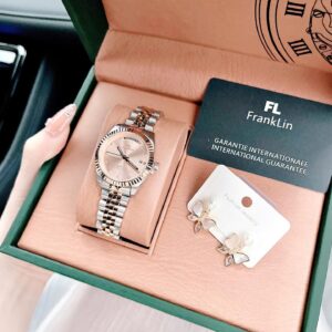 Đồng Hồ FL Franklin Chính Hãng Nữ Quartz Silver Rose Gold Watch