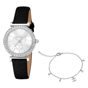 Đồng Hồ Just Cavalli Chính Hãng JC1L273L0015 Set Varenna Silver Black Lady Watch