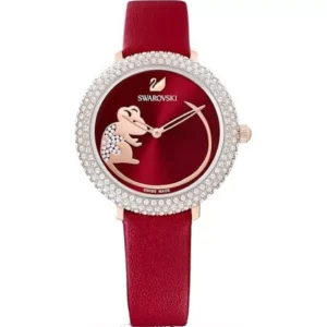 Đồng Hồ Swarovski Chính Hãng Nữ 5519226 Crystal Frost Red Leather Ladies Watch