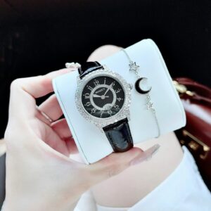 Đồng Hồ Madocy Nữ Chính Hãng Black Leather Ladies Watch