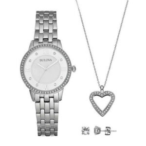 Đồng Hồ Bulova Chính Hãng Nữ 96X138 Swarvoski Crystal Box Set Women's Watch