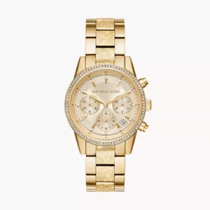 Đồng Hồ Michael Kors Chính Hãng Nữ MK6597 Ritz Gold Tone Chronograph Women's Watch