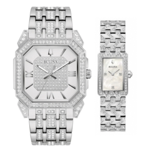 Đồng Hồ Bulova Chính Hãng Nam Nữ 96A285 96L304 Silver Steel Square Watch