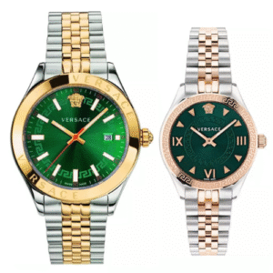 Đồng Hồ Versace Chính Hãng Nam Nữ VEVK00620 VE2S00422 Hellenyium Two-Tone Green Dial Couple Watch