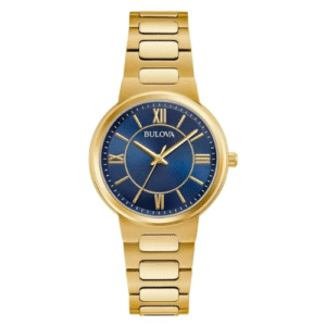 Đồng Hồ Bulova Chính Hãng Nữ 97L165 Gold Tone Stainless Steel Casual Blue Dial Watch