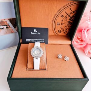 Đồng Hồ FL Franklin Chính Hãng Nữ Quartz White Leather Women's Watch