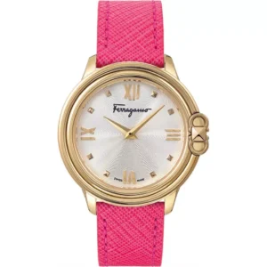 Đồng Hồ Salvatore Ferragamo Chính Hãng Nữ SFMJ00222 Studmania Pink Leather Women's Watch