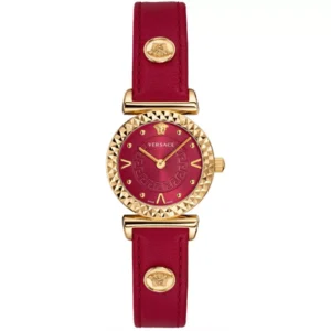 Đồng Hồ Versace Chính Hãng Nữ VEAA00318 Mini Vanity Red Leather Ladies Watch