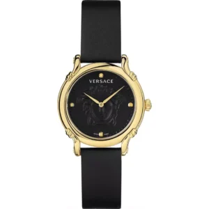 Đồng Hồ Versace Nữ Chính Hãng VEPN00320 Safety Pin Black Leather Ladies Watch