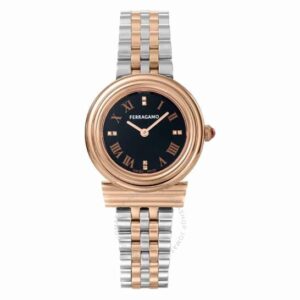 Đồng Hồ Salvatore Ferragamo Chính Hãng Nữ SFMV01824 Gancini Diamond Quartz Black Dial Ladies Watch