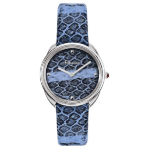 Đồng Hồ Salvatore Ferragamo Chính Hãng Nữ SFNE00119 Cuir Quartz Blue Dial Ladies Watch